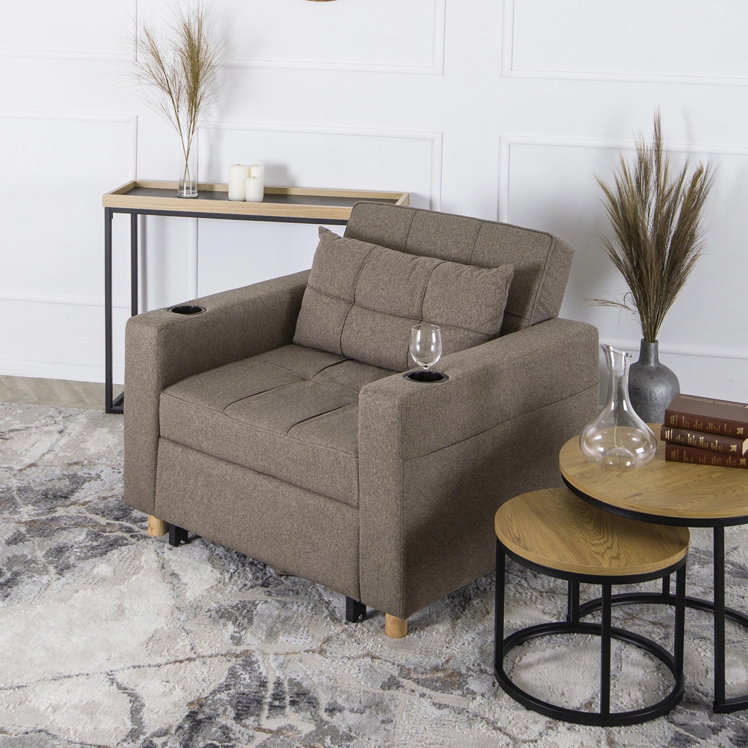 Elite SOLOR Beige Armchair Bed