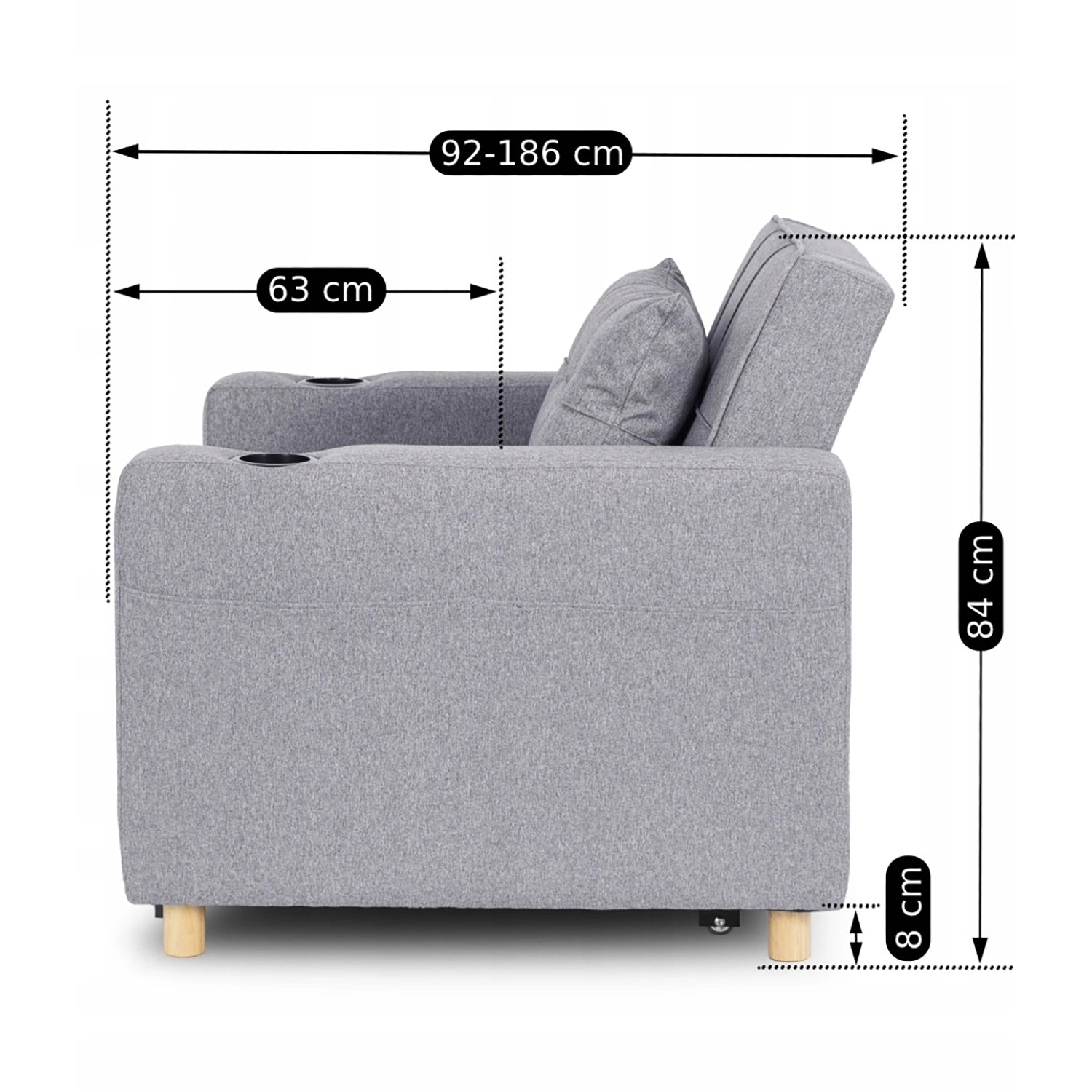 Elite SOLOR Grey Armchair Bed
