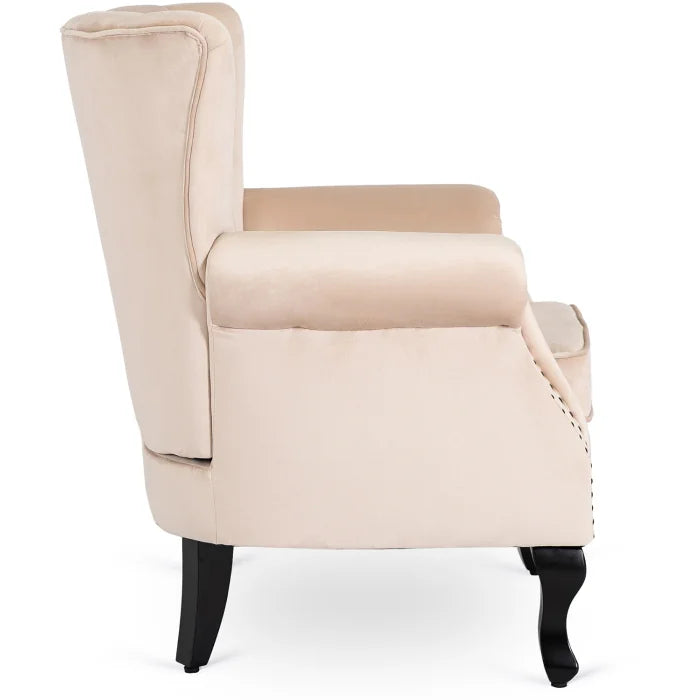 Elite MALLO Beige Velvet Armchair