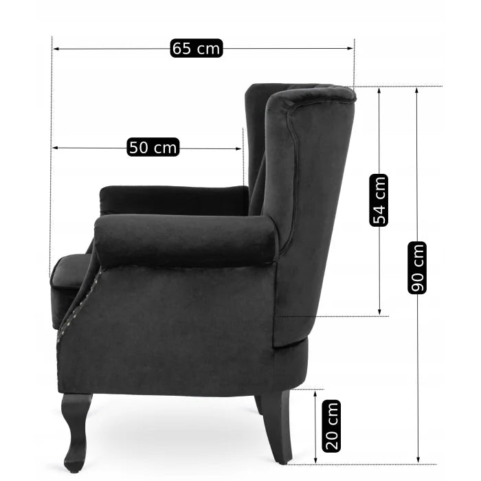 Elite MALLO Black Velvet Armchair