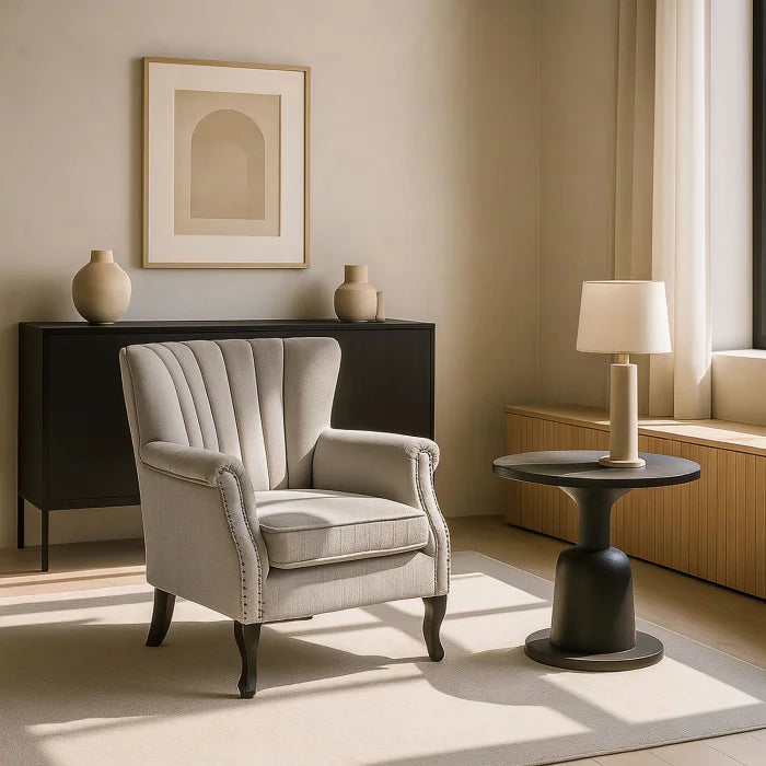 Elite MALLO Grey Velvet Armchair