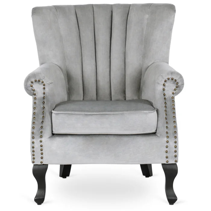 Elite MALLO Grey Velvet Armchair