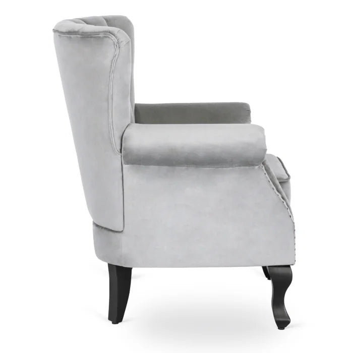 Elite MALLO Grey Velvet Armchair