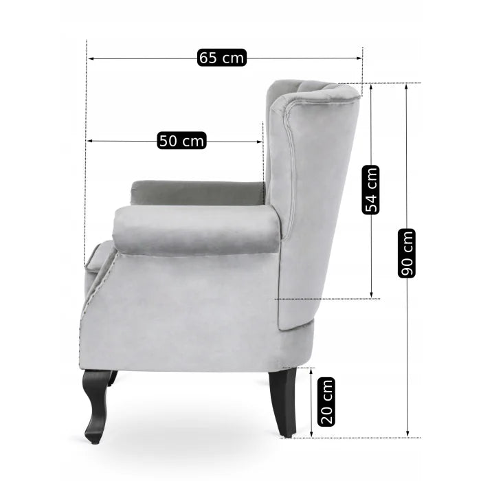 Elite MALLO Grey Velvet Armchair
