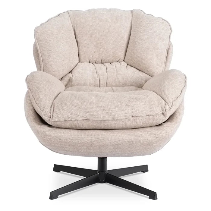 Elite Rosa Swivel Lounge Armchair- Cream