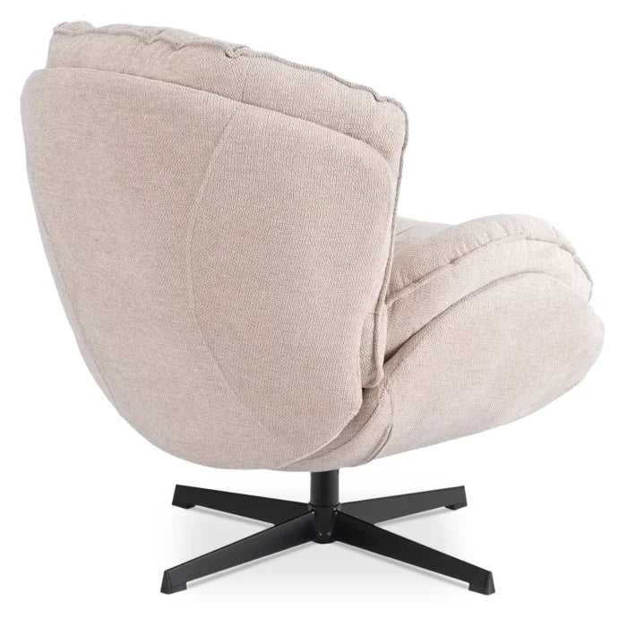 Elite Rosa Swivel Lounge Armchair- Cream