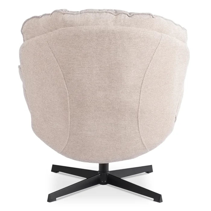 Elite Rosa Swivel Lounge Armchair- Cream