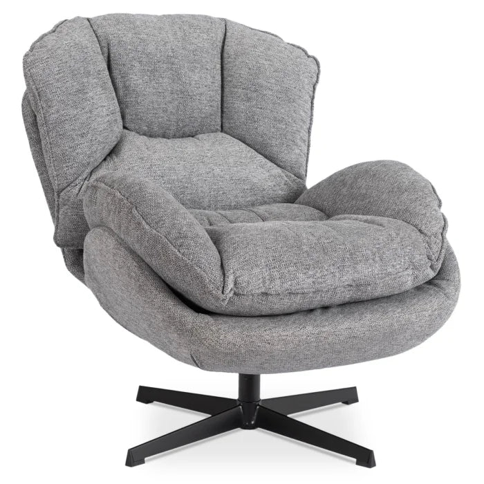 Elite Rosa Swivel Lounge Armchair- Grey