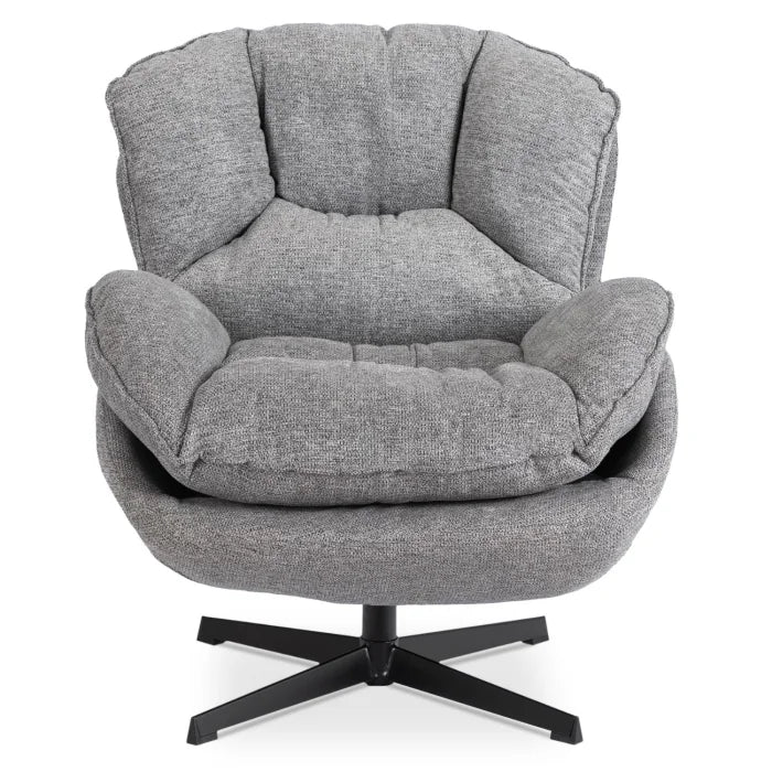 Elite Rosa Swivel Lounge Armchair- Grey