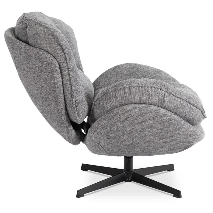 Elite Rosa Swivel Lounge Armchair- Grey