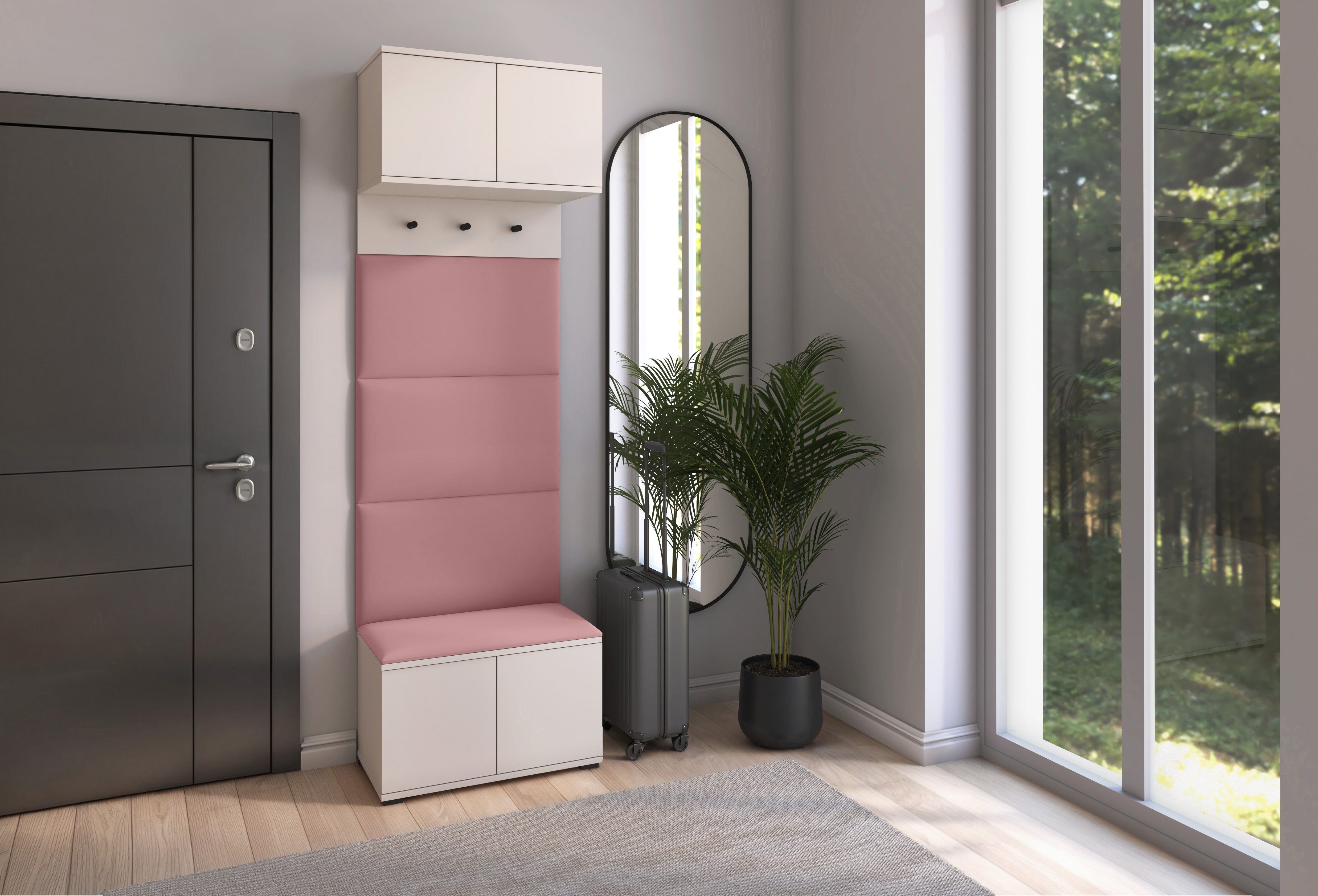 PK Bianco 5 Hallway Wardrobe Set – Misty Rose