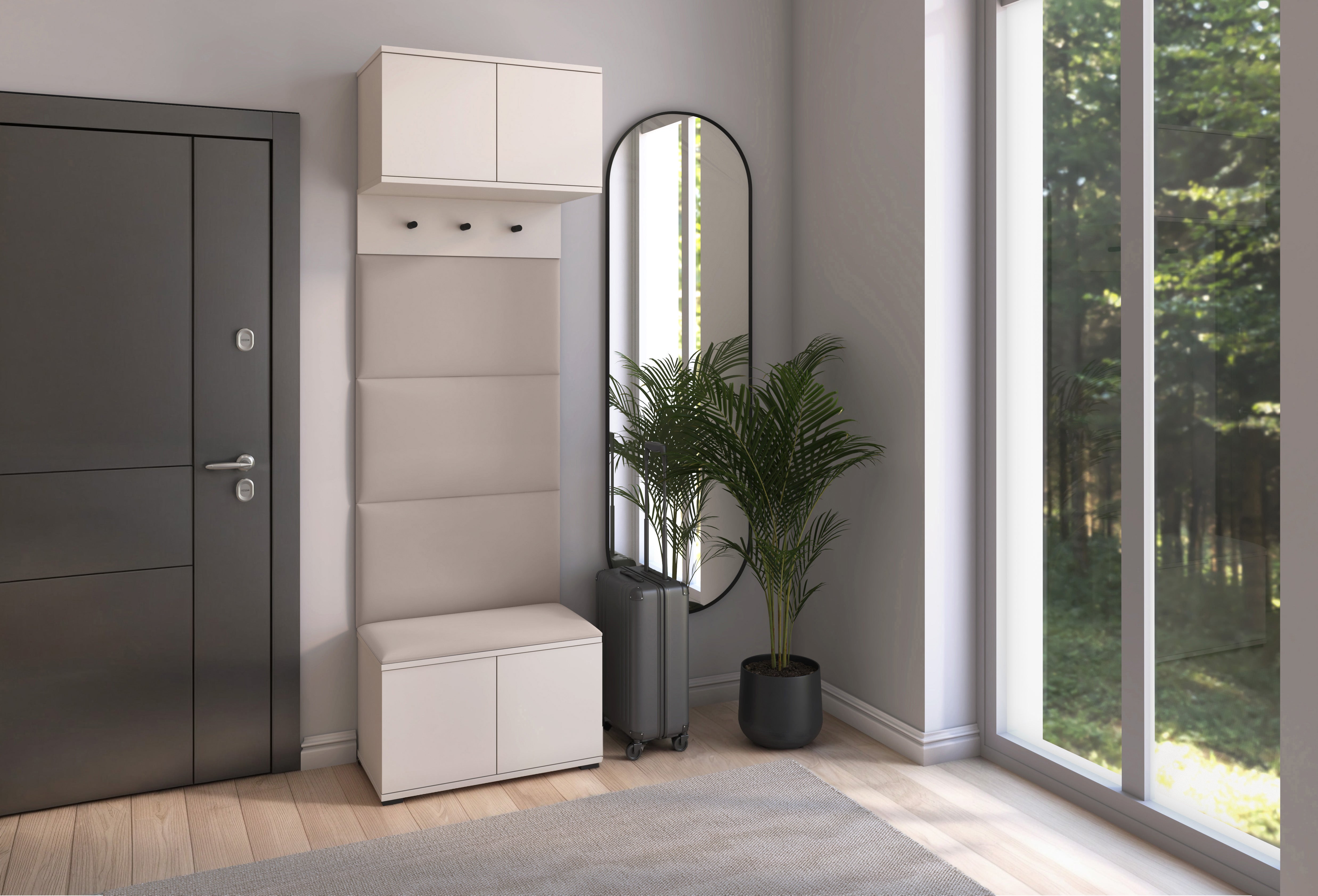 PK Bianco 5 Hallway Wardrobe Set – Beige