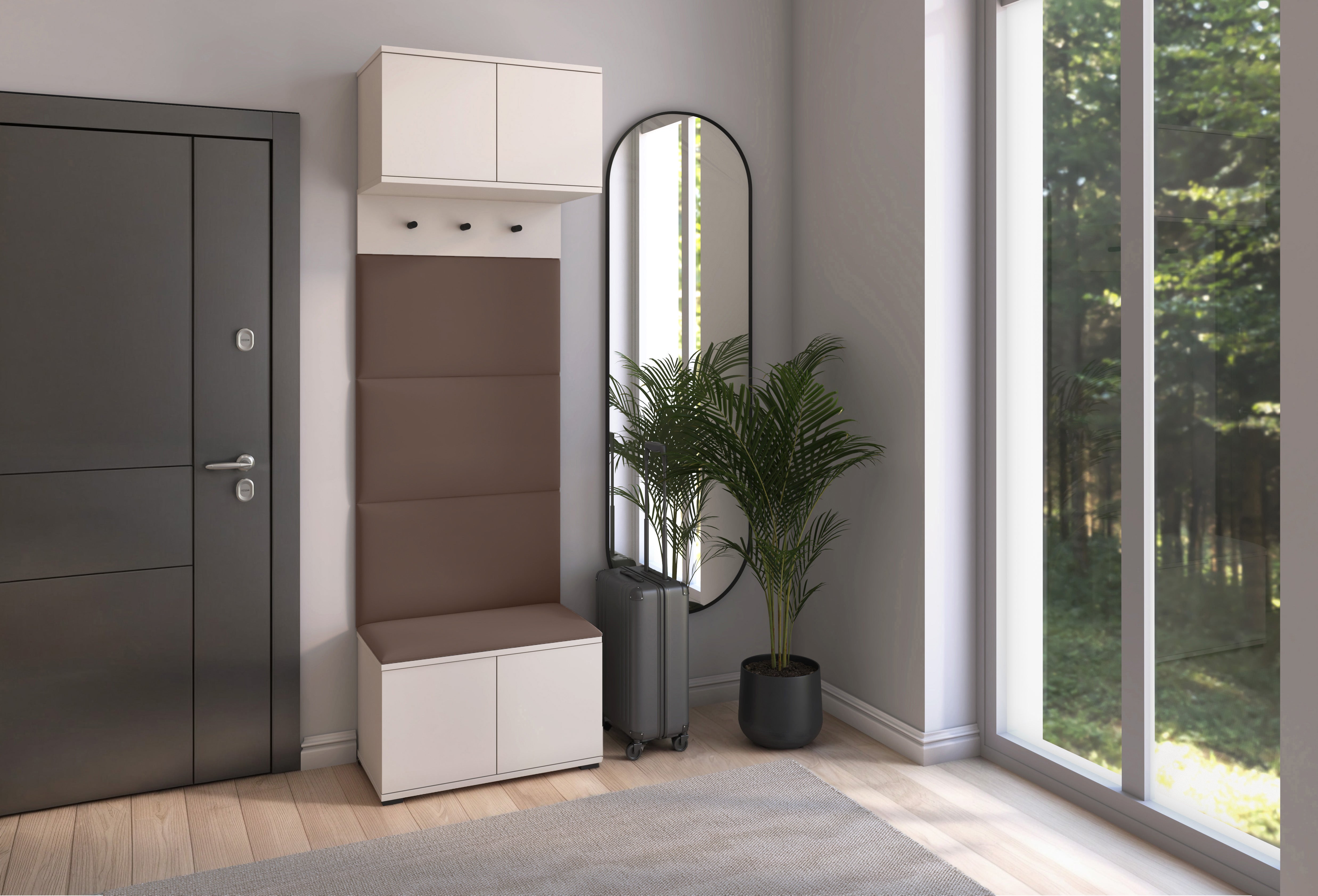 PK Bianco 5 Hallway Wardrobe Set – Brown