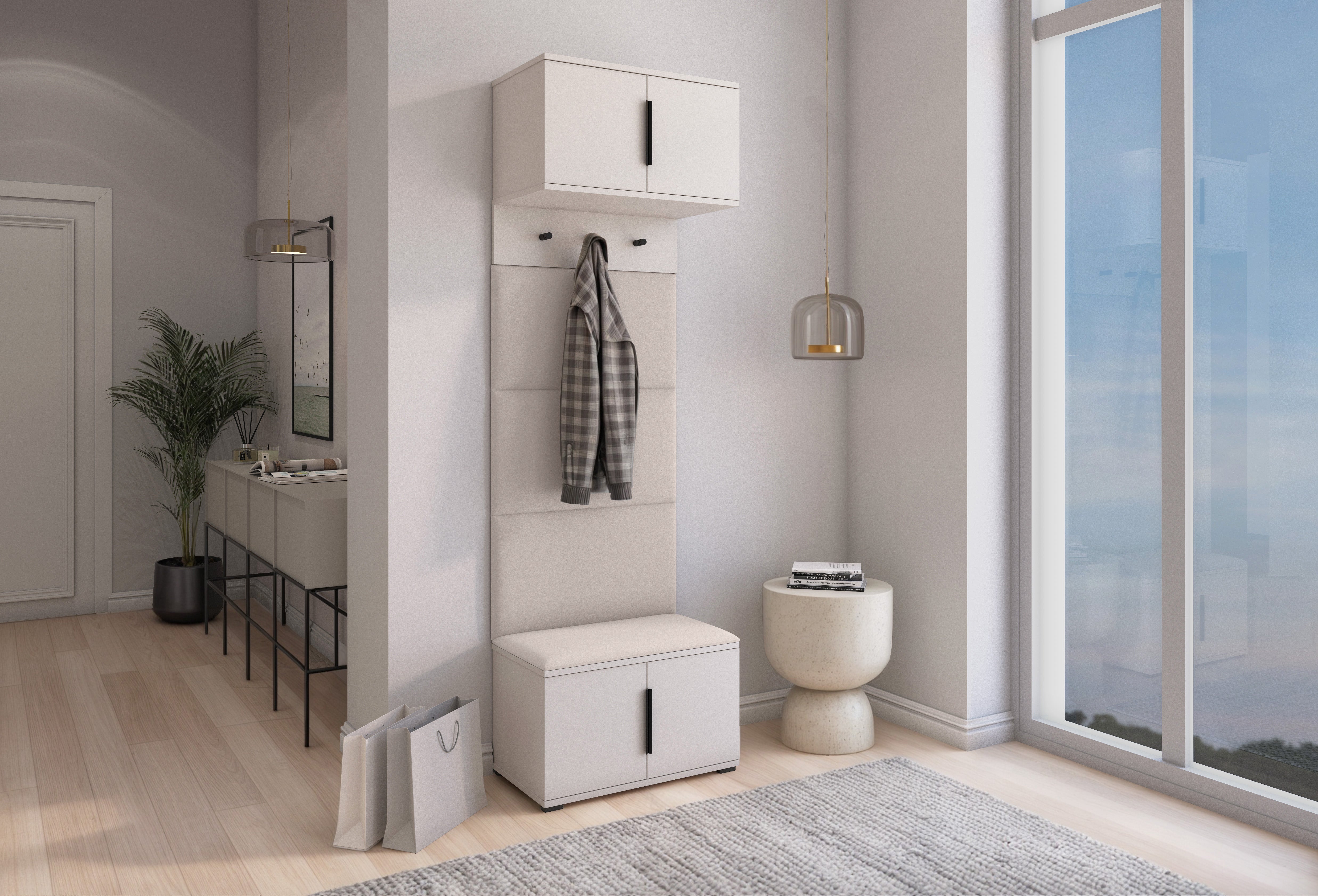 PK Bianco 5 Hallway Wardrobe Set – Cream