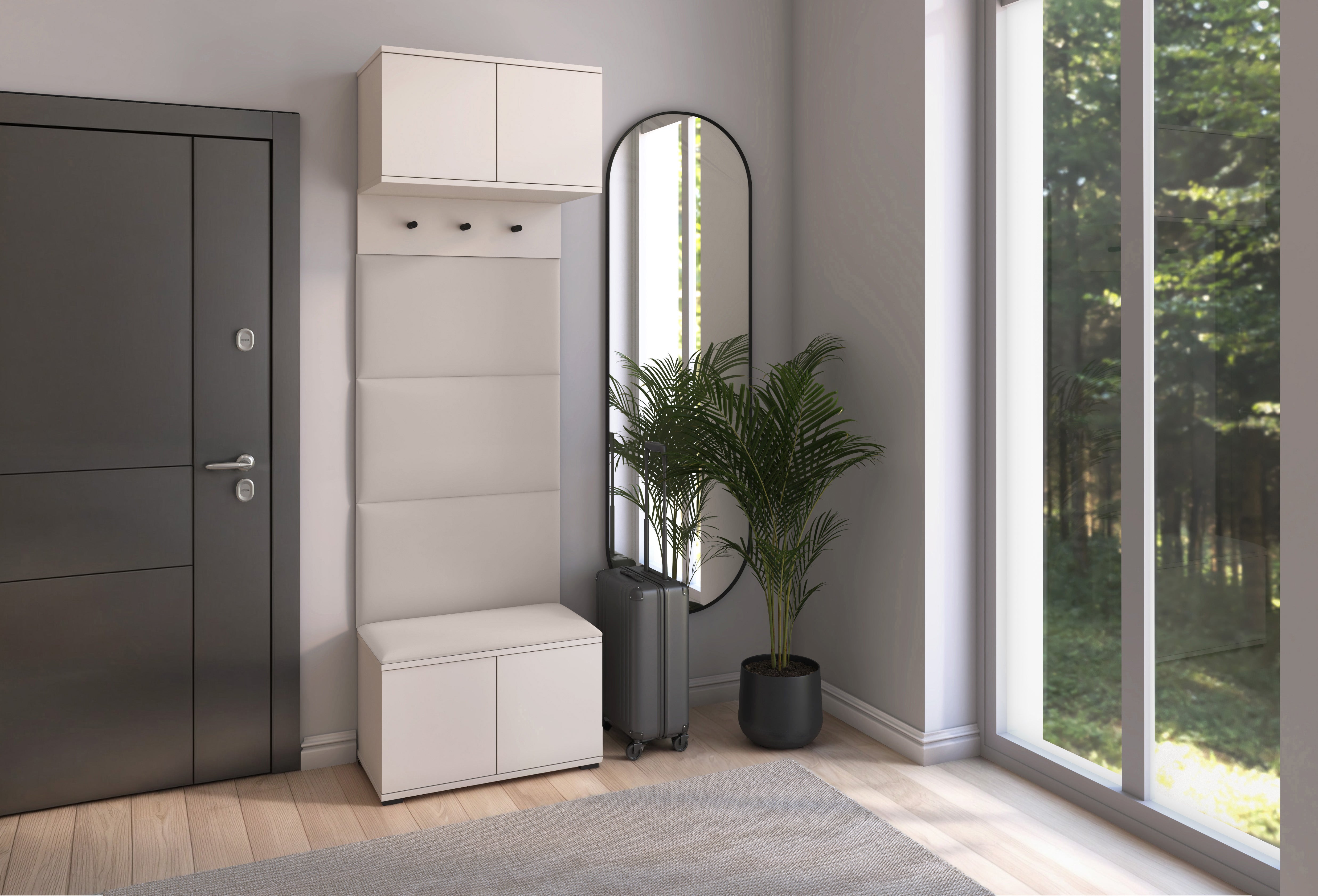 PK Bianco 5 Hallway Wardrobe Set – Cream
