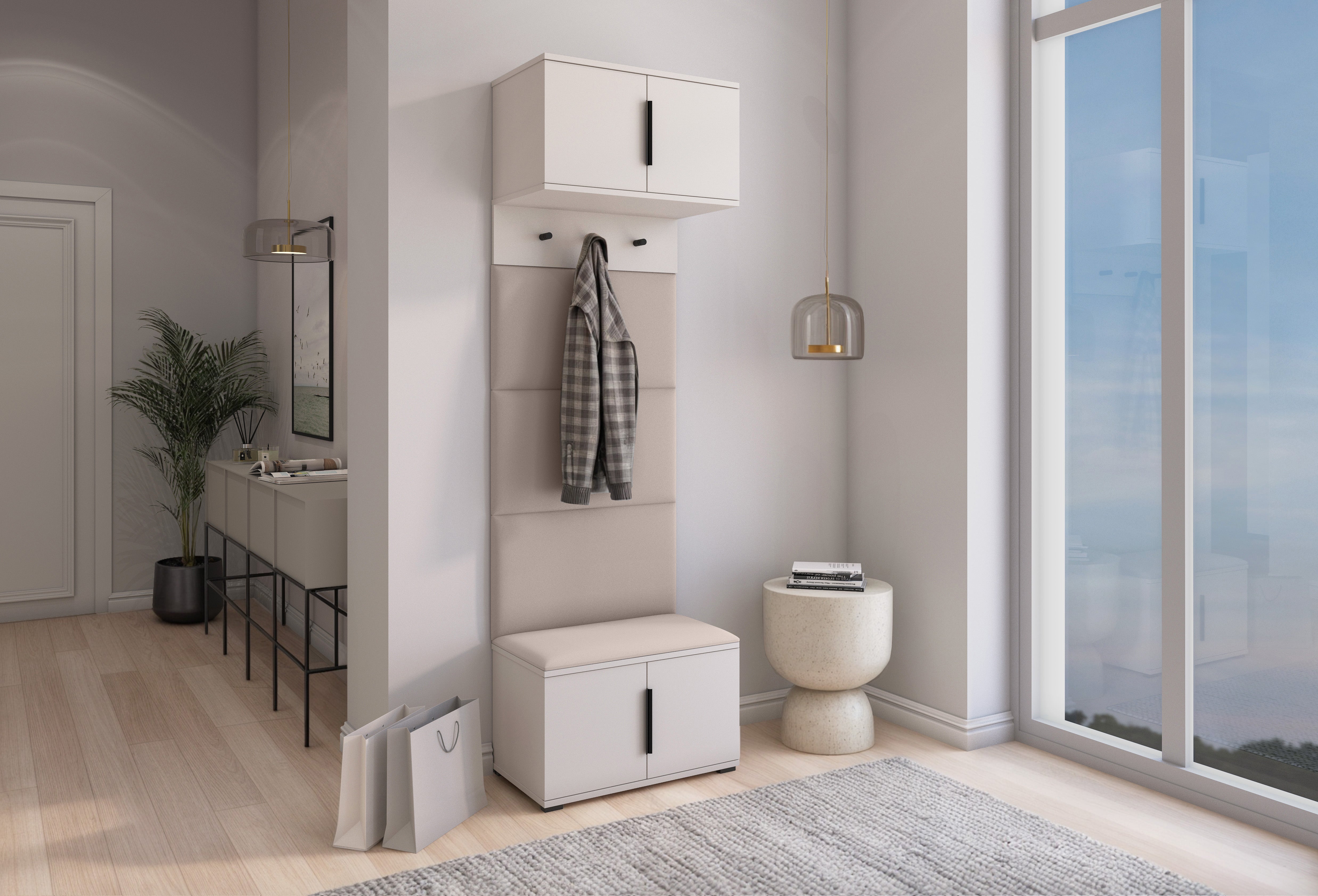 PK Bianco 5 Hallway Wardrobe Set – Beige