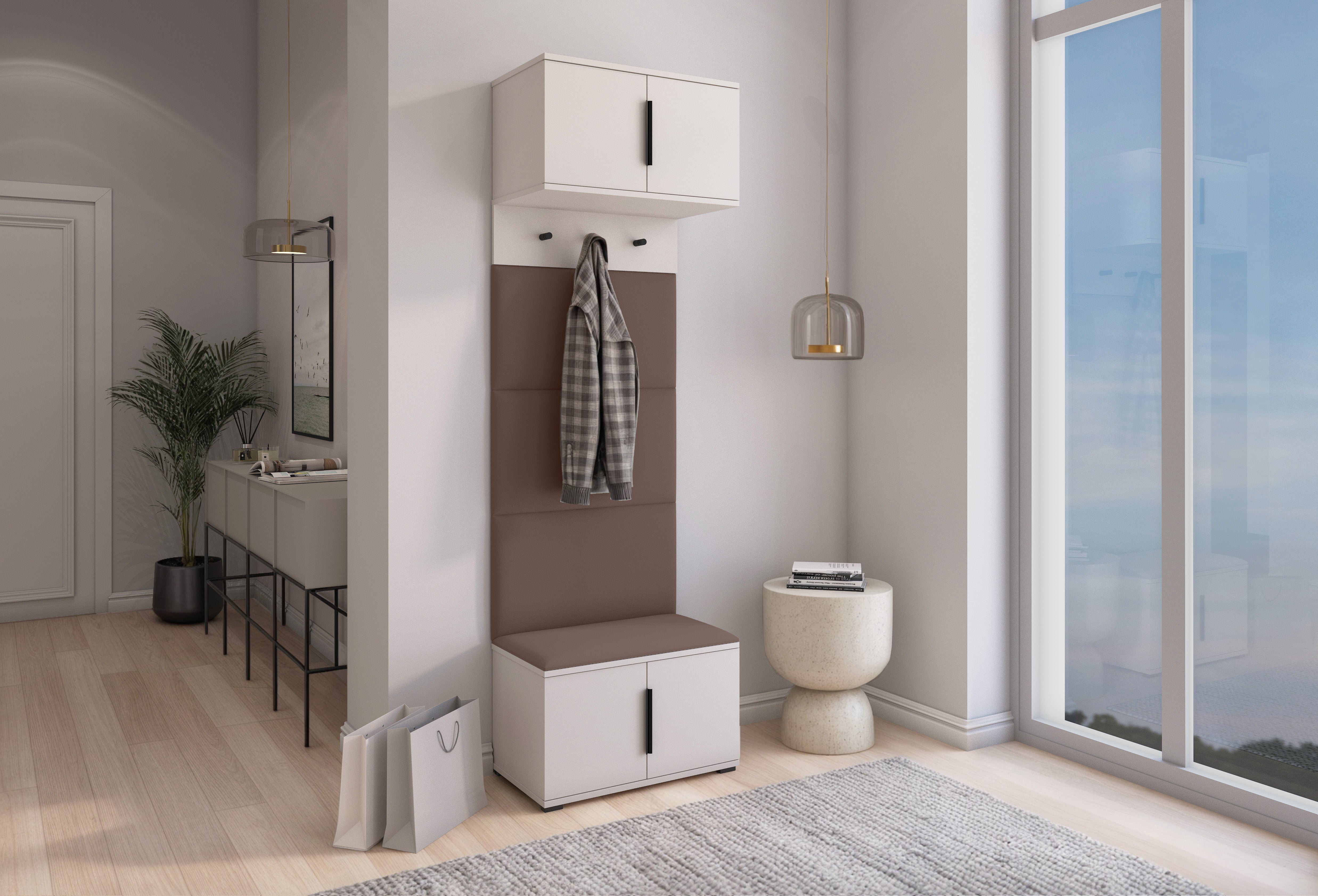 PK Bianco 5 Hallway Wardrobe Set – Brown