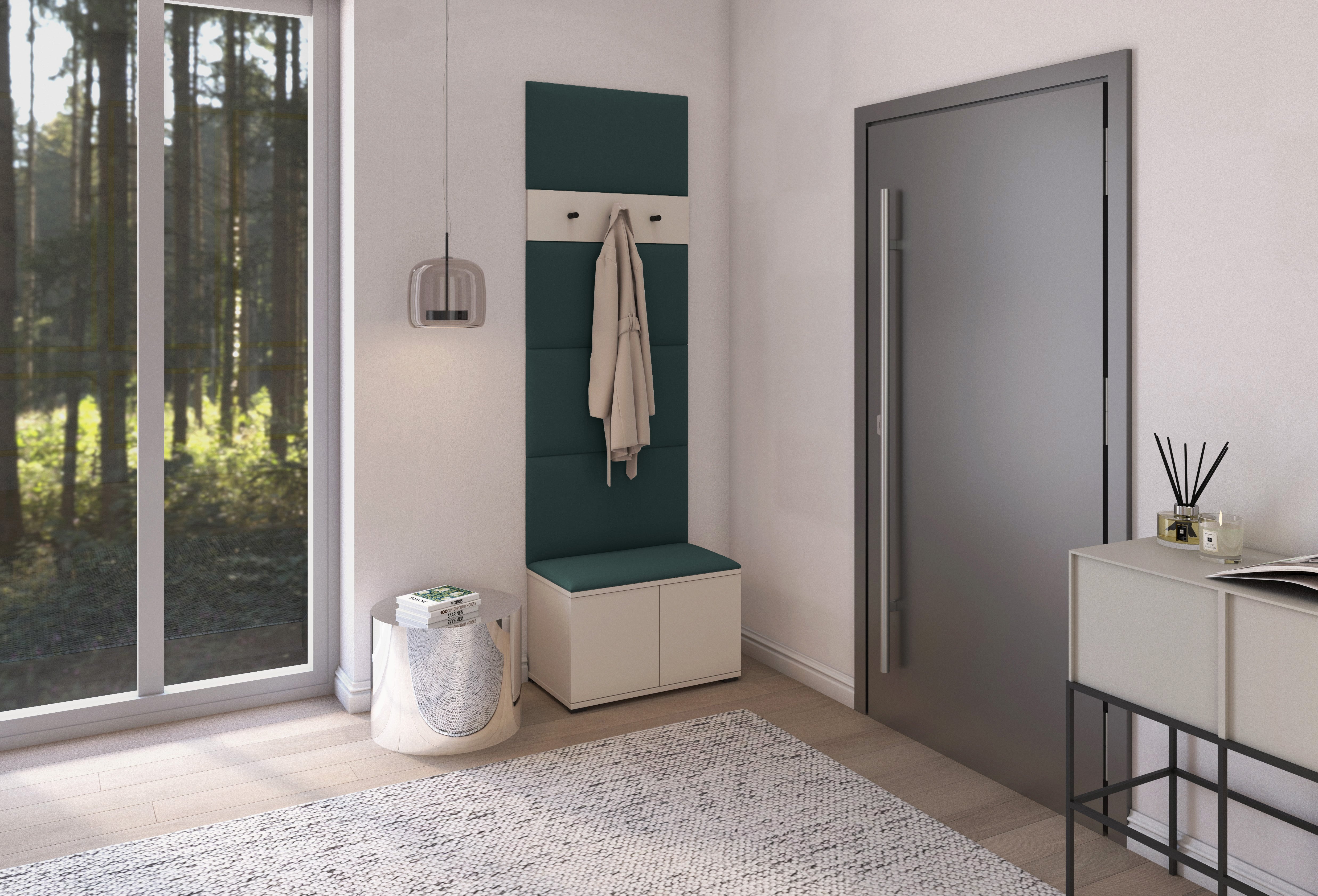 PK Bianco 6 Hallway Wardrobe Set - Bottle Green