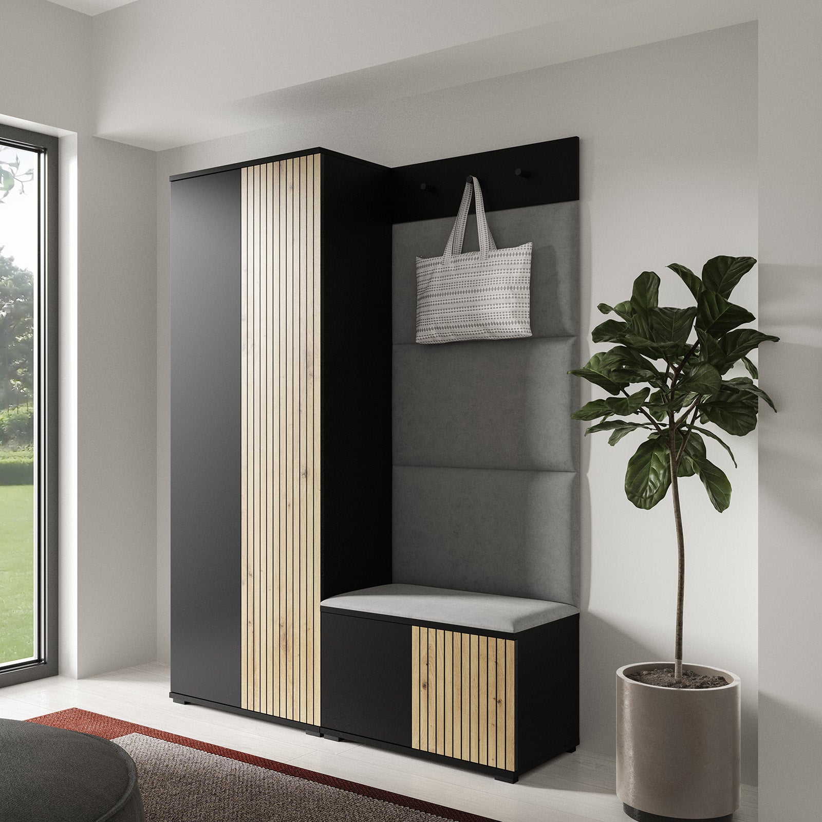PK Ross 1 Hallway Set –  Upholstered Panels in Various Colours