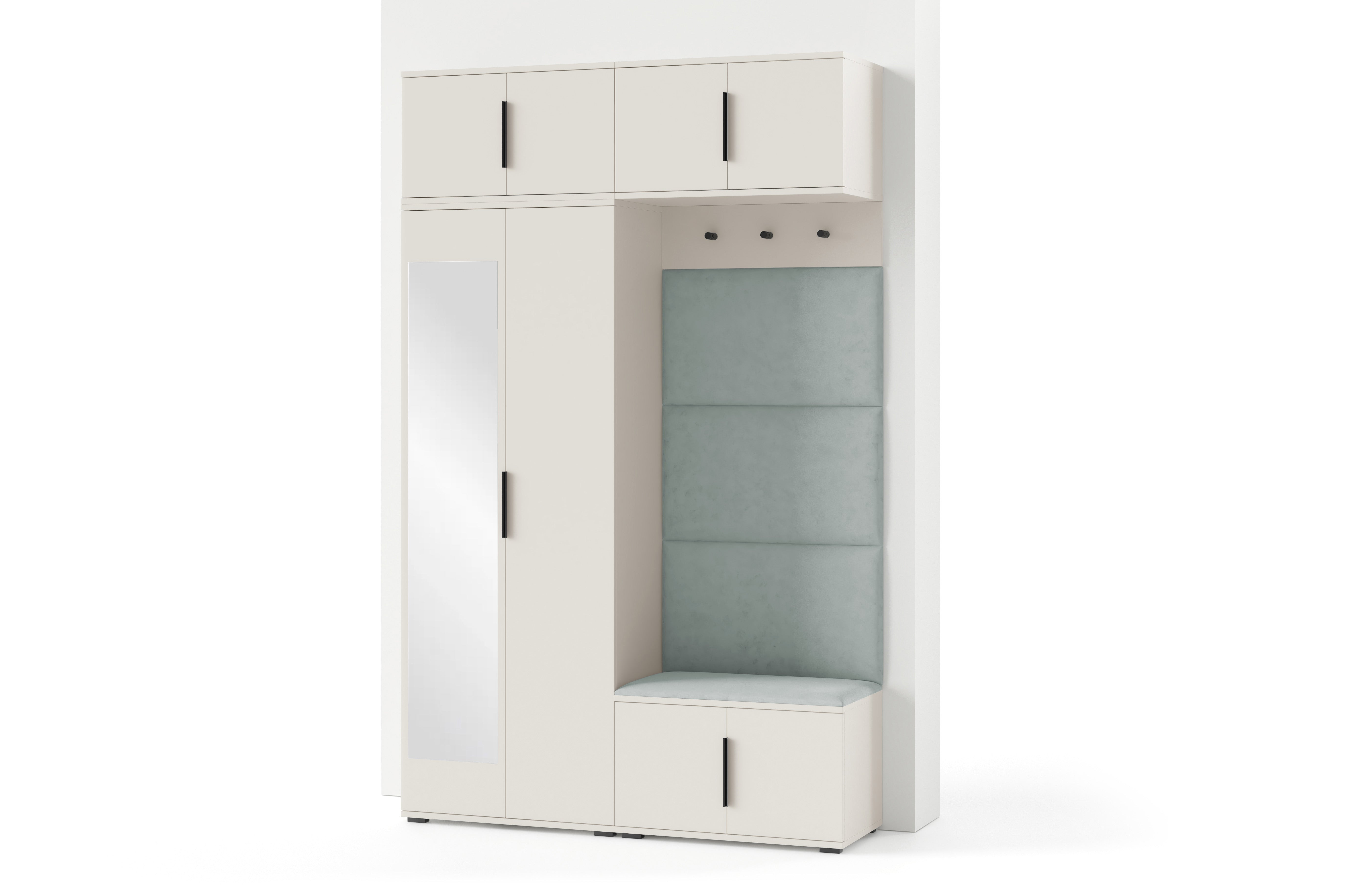PK Bianco 1 Hallway Wardrobe Set -  Upholstered Panels in Various Colours