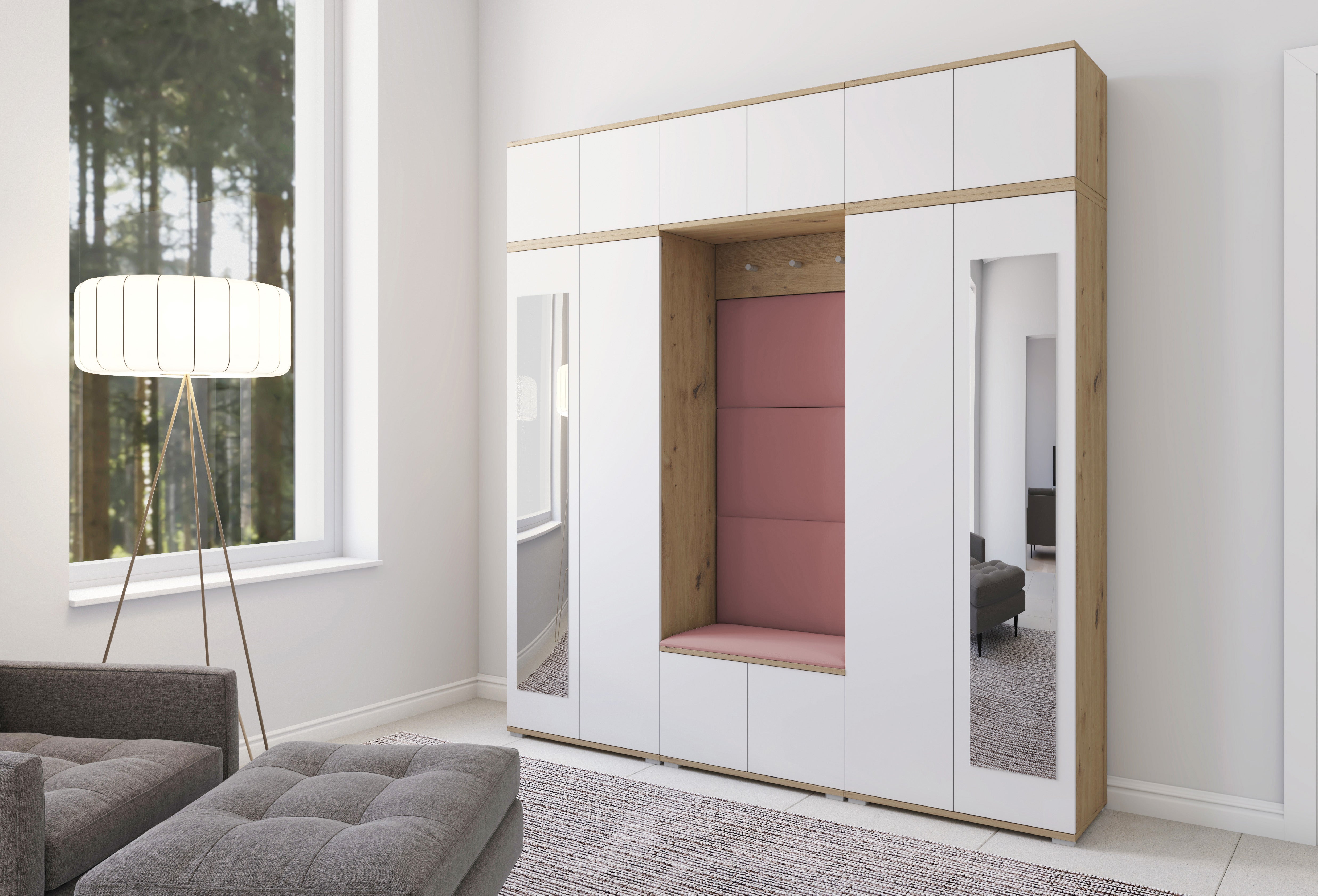 PK Sevilla 4 Hallway Wardrobe - Upholstered Panels in Various Colours