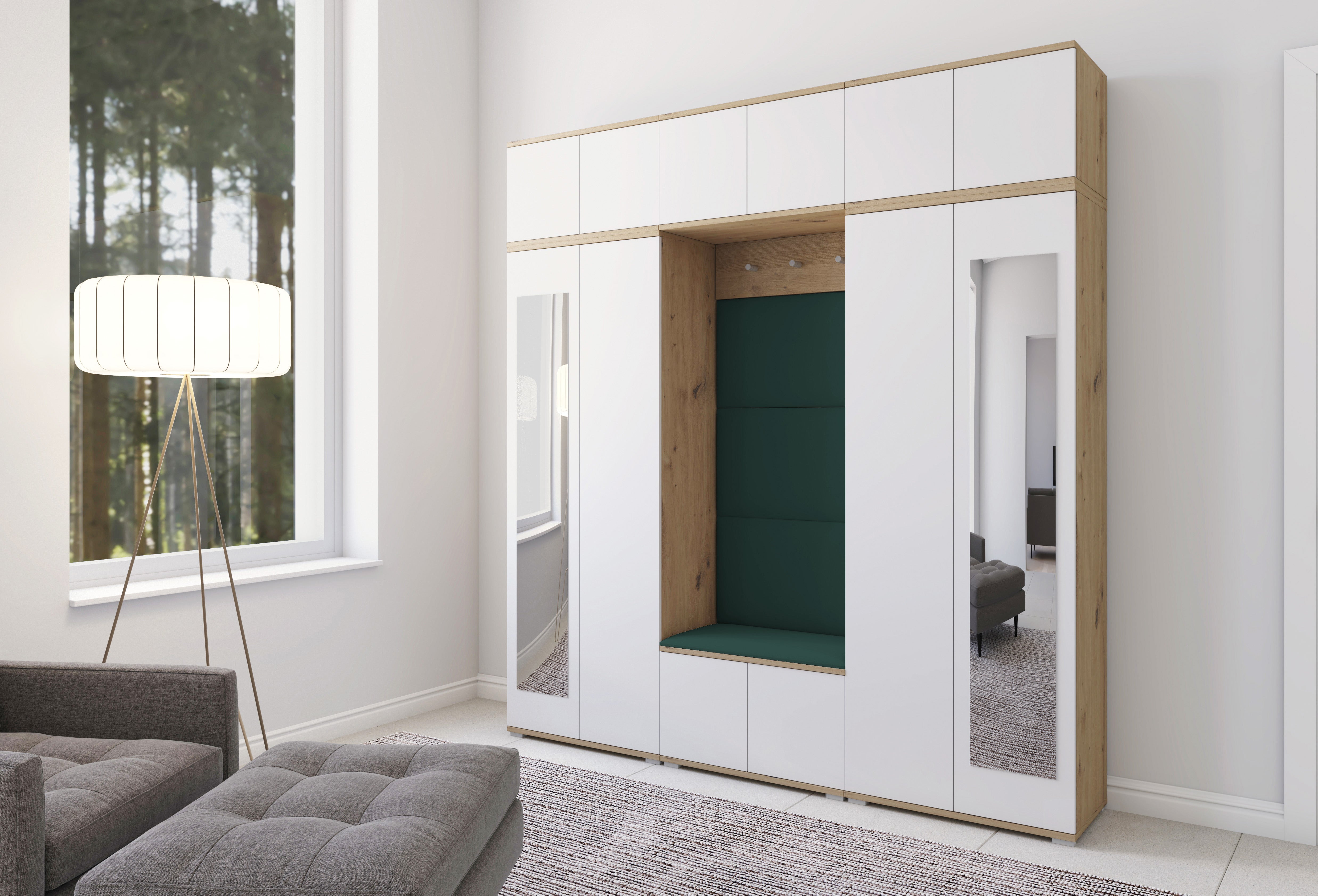 PK Sevilla 4 Hallway Wardrobe - Upholstered Panels in Various Colours
