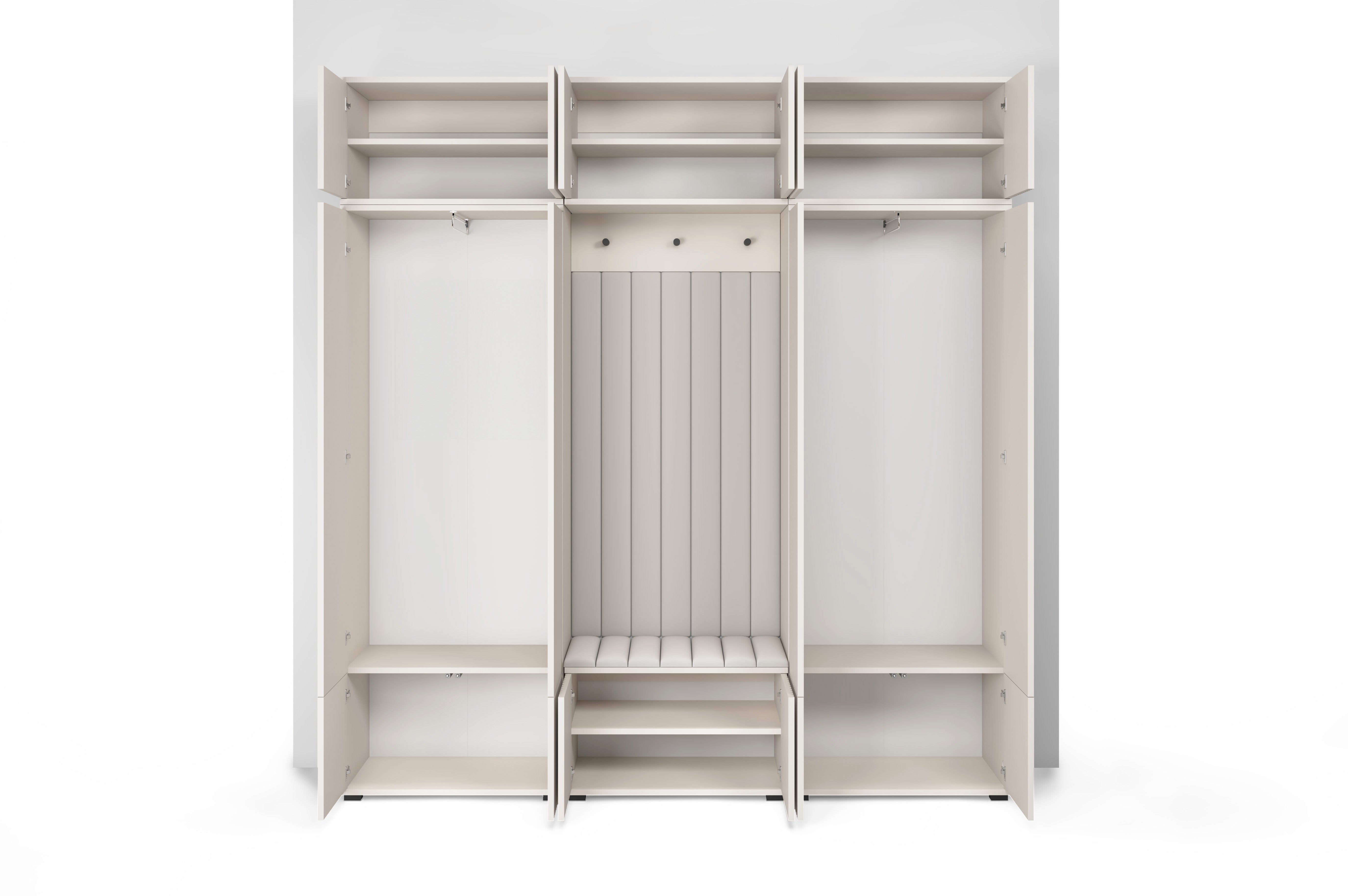 PK Rayo 3 Hallway Wardrobe - Upholstered Panels in Various Colours