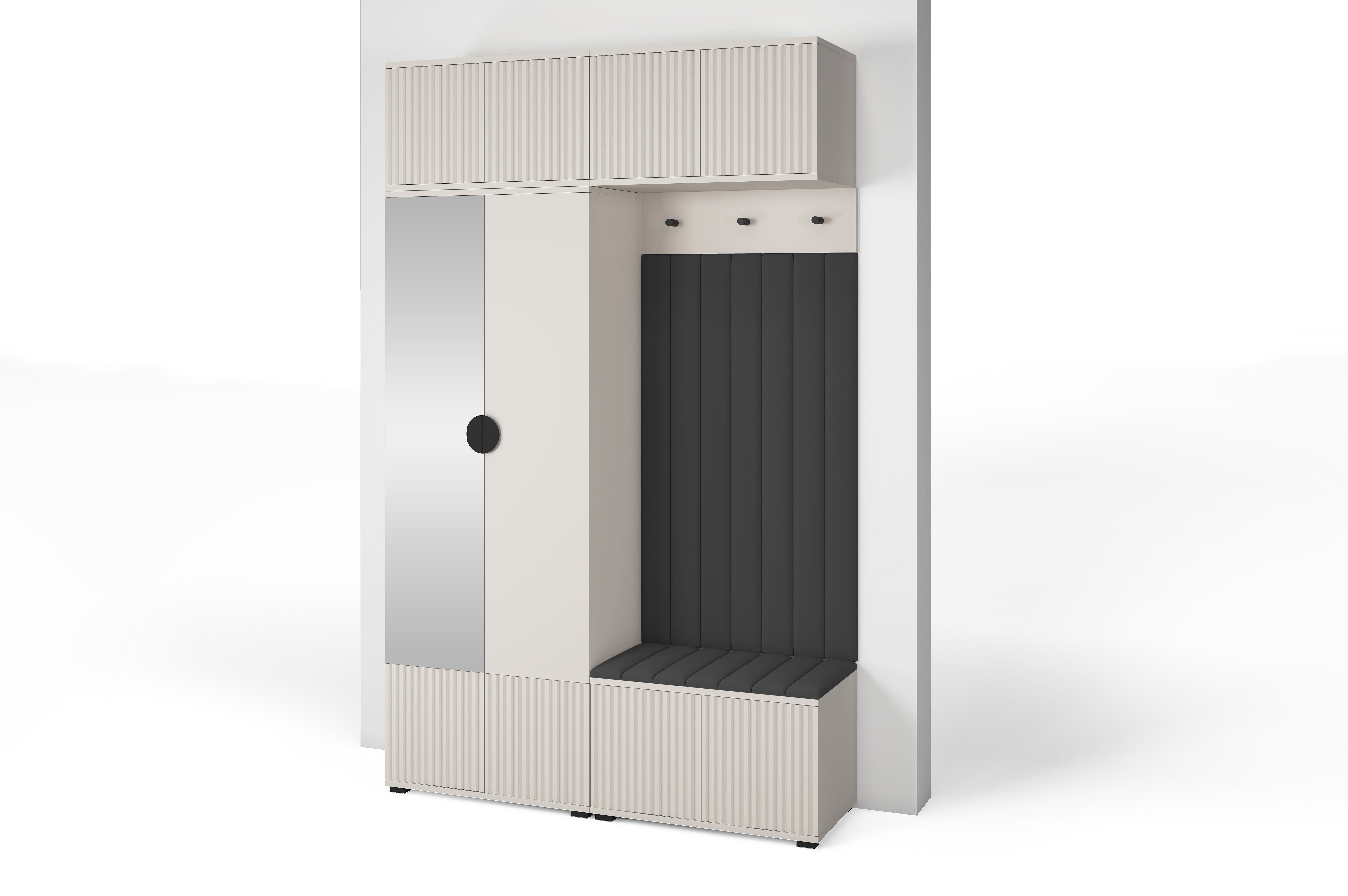 PK Rayo 2 Hallway Wardrobe - Upholstered Panels in Various Colours