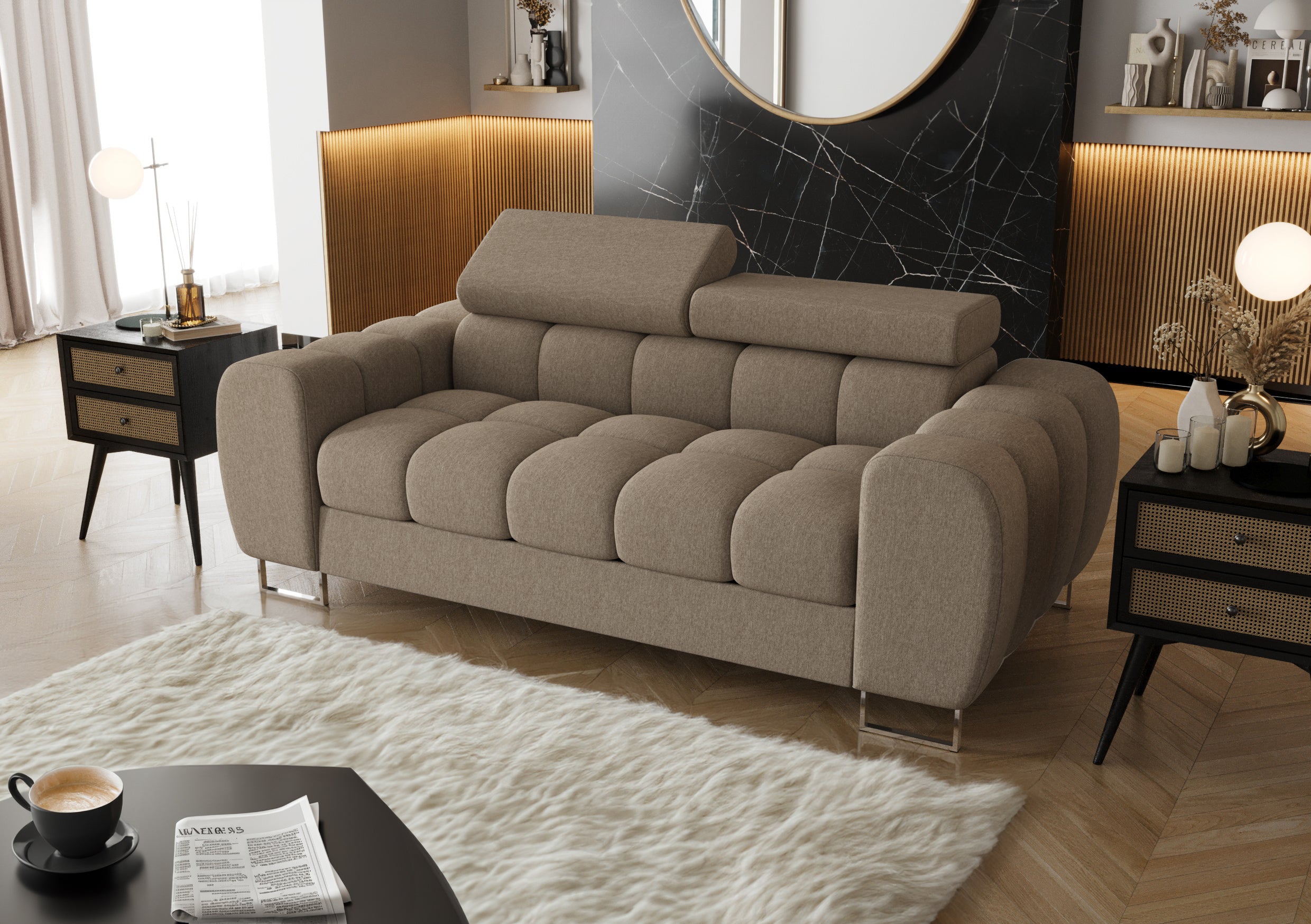 Aspen II 195 cm Two-Seater Sofa – Available in Various Colors and Fabrics