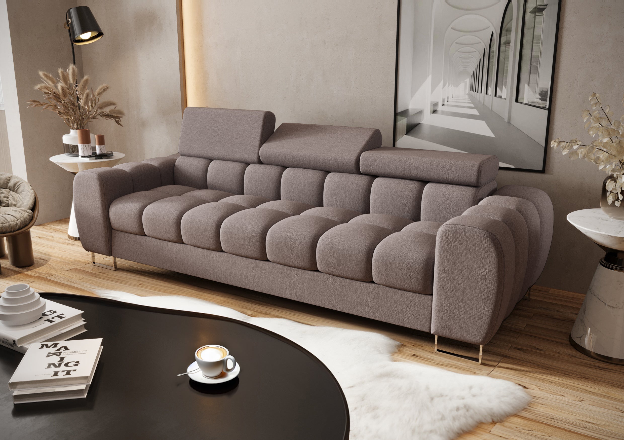 Aspen III 265 cm Three-Seater Sofa – Available in Various Colors and Fabrics