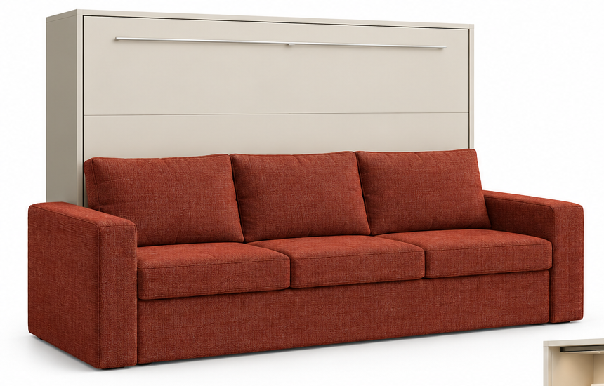 Genius Comfort Horizontal Murphy Bed with Sofa 120x200 cm – Cashmere
