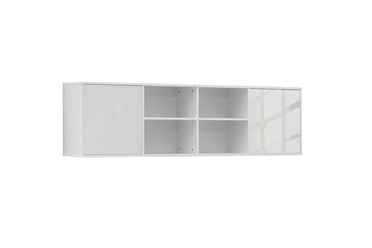 Customizable Murphy Bed Basic Horizontal Furniture Set White Gloss 90, 120, 140 x 200 cm