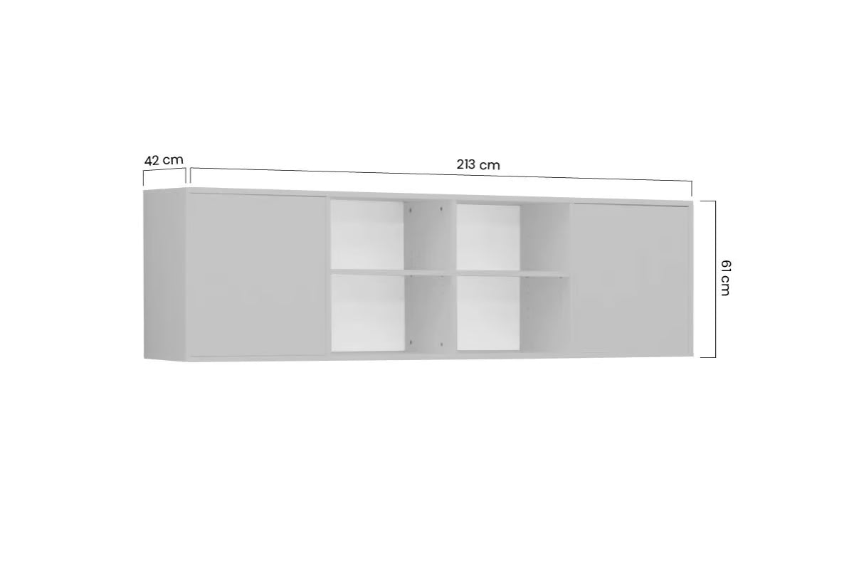 Customizable Murphy Bed Basic Horizontal Furniture Set White Gloss 90, 120, 140 x 200 cm