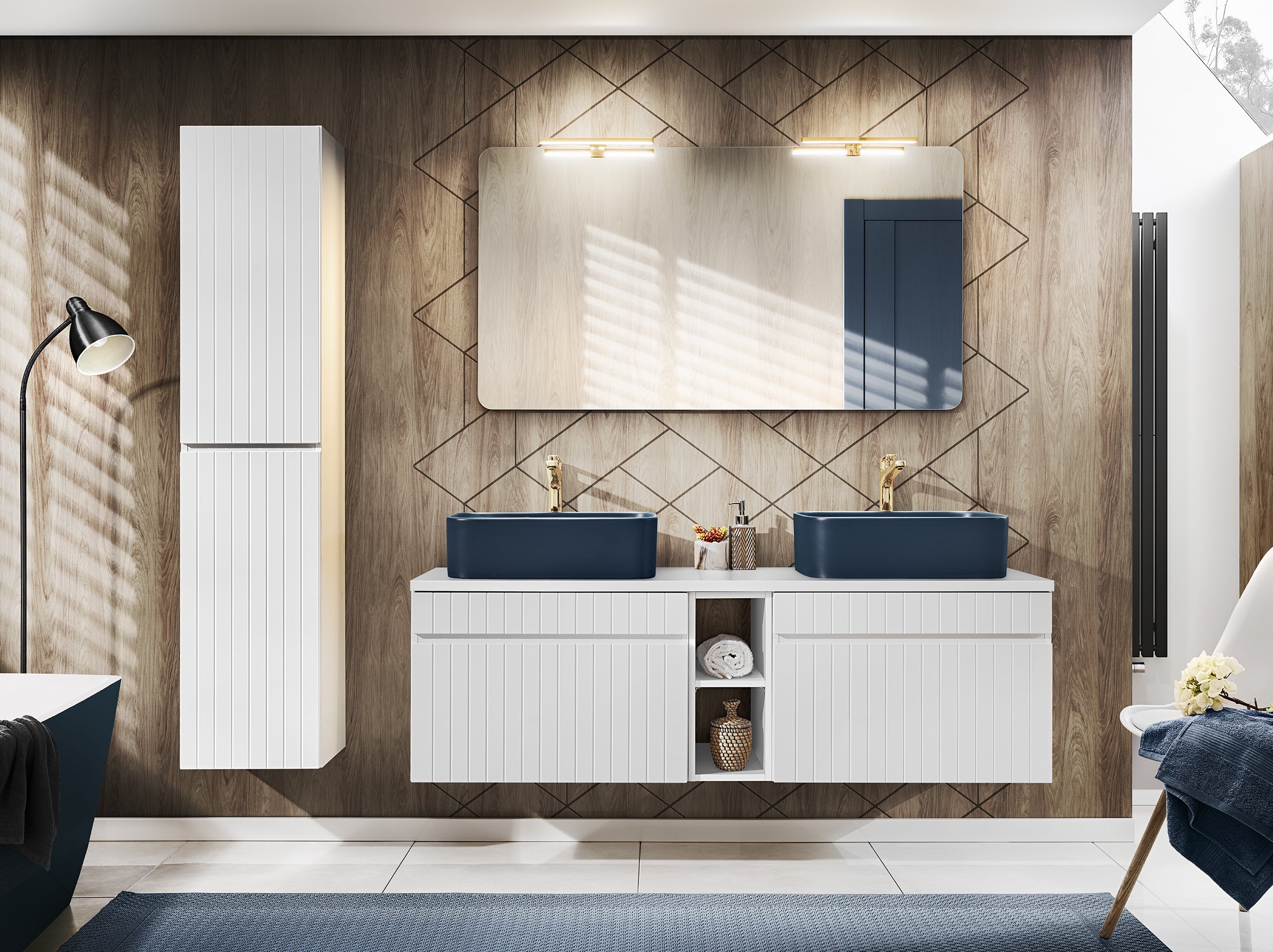 Iconic White Tall Cabinet – White Matt, 35 cm