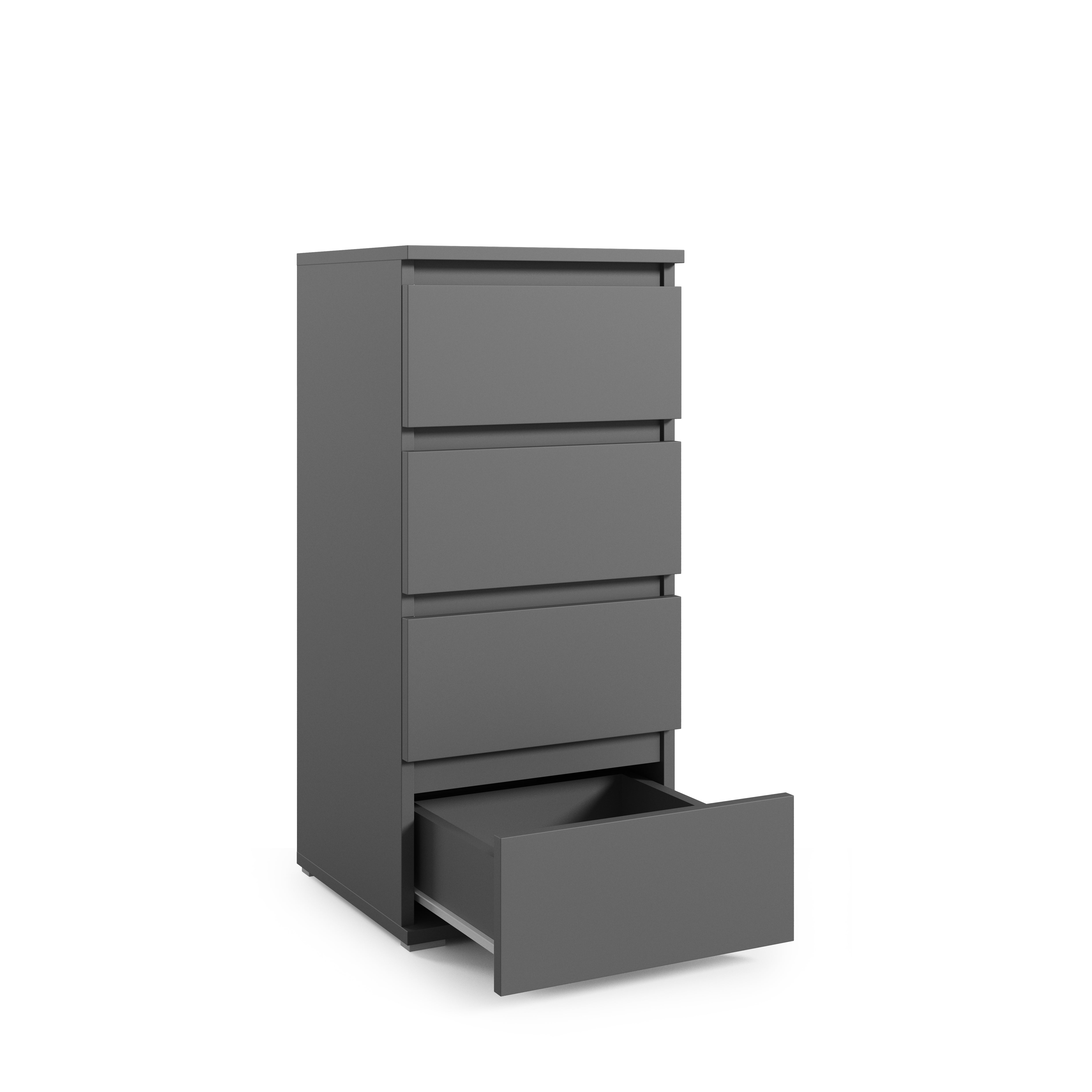 PK Emi 33 Hallway Wardrobe Graphite - Upholstered Panels in Various Colours