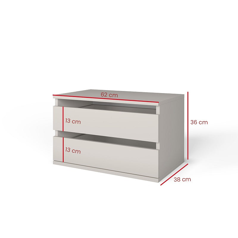 Bello 2-Door Wardrobe 70 cm – Configure Legs, Mirror & Overhead Cabinet | Cashmere & Cremona Oak