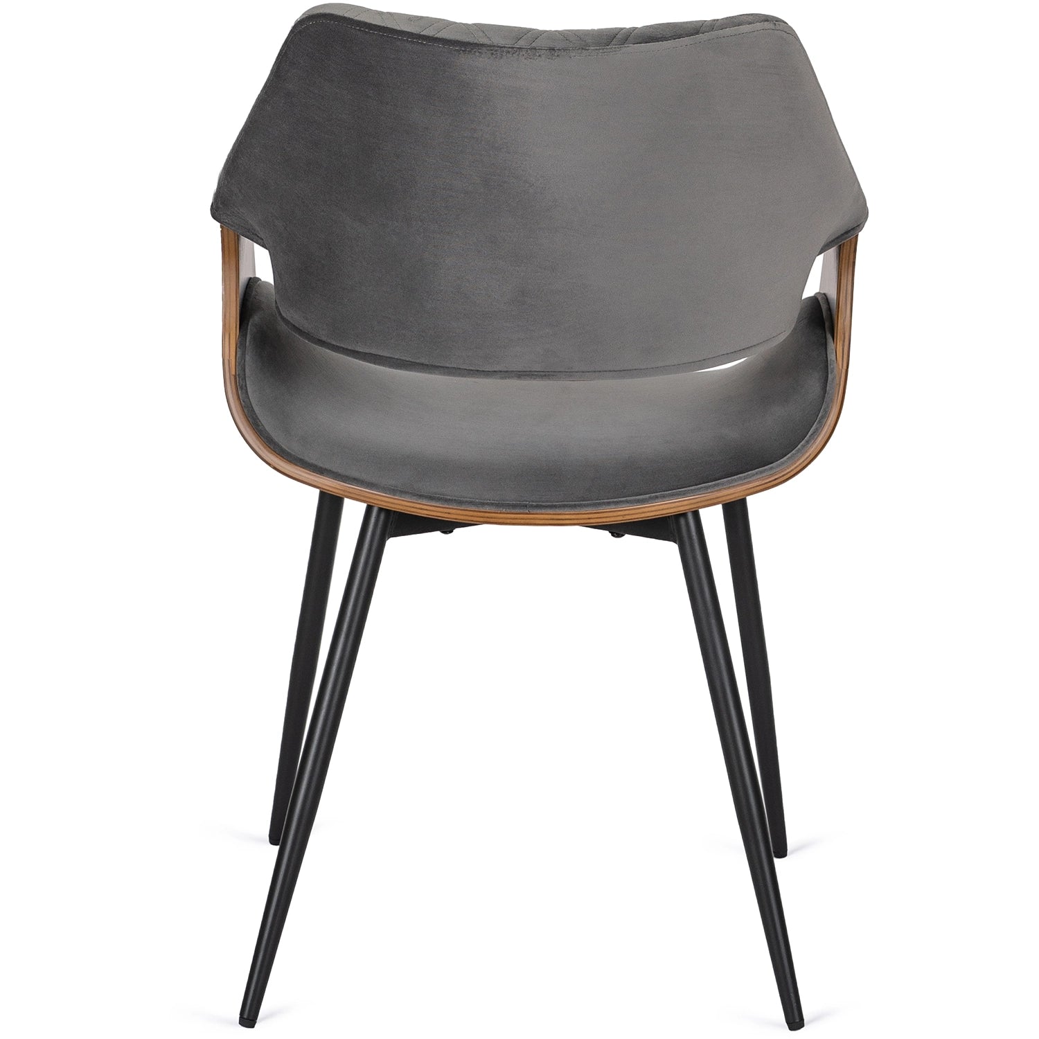 Elite DAKOTA Gray/Walnut Velour Chair – A Blend of Modern & Classic Elegance