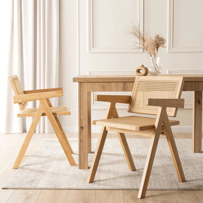 Elite MADERA Wooden Chair Oak / Beige – Classic Retro with Openwork Design