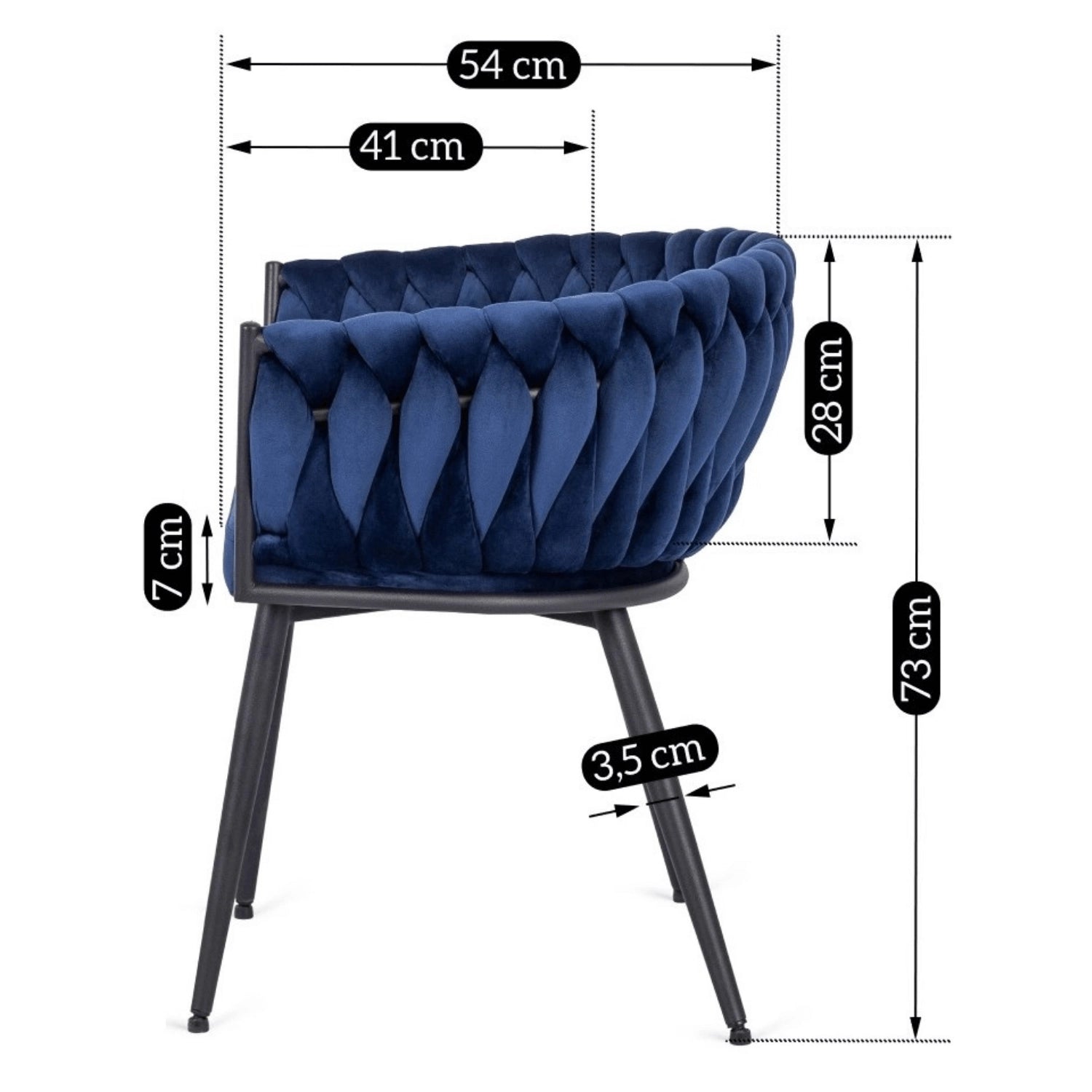 Elite EMPOLI Navy Blue Velvet Chair – Luxurious Comfort & Modern Elegance
