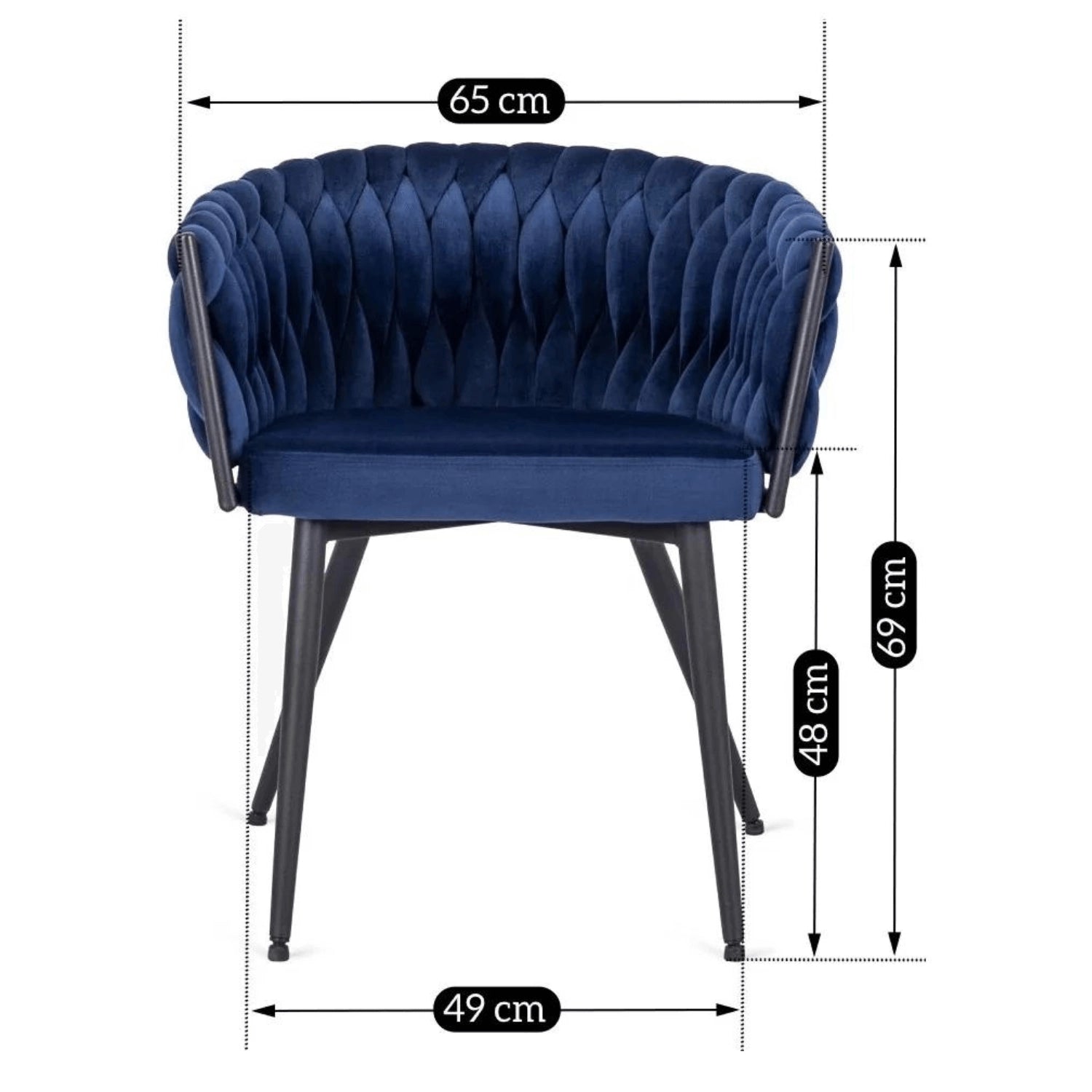 Elite EMPOLI Navy Blue Velvet Chair – Luxurious Comfort & Modern Elegance