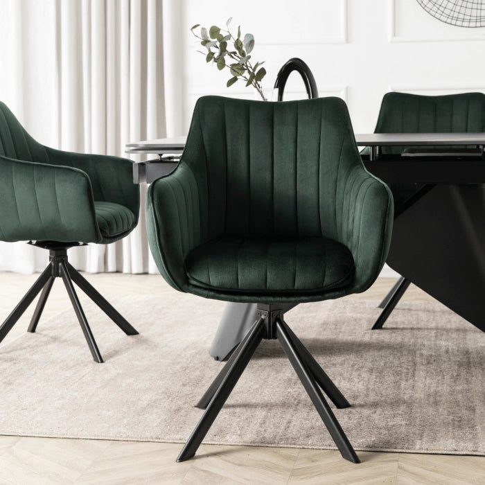 Elite MUMBAI Green Modern Upholstered Swivel Chair