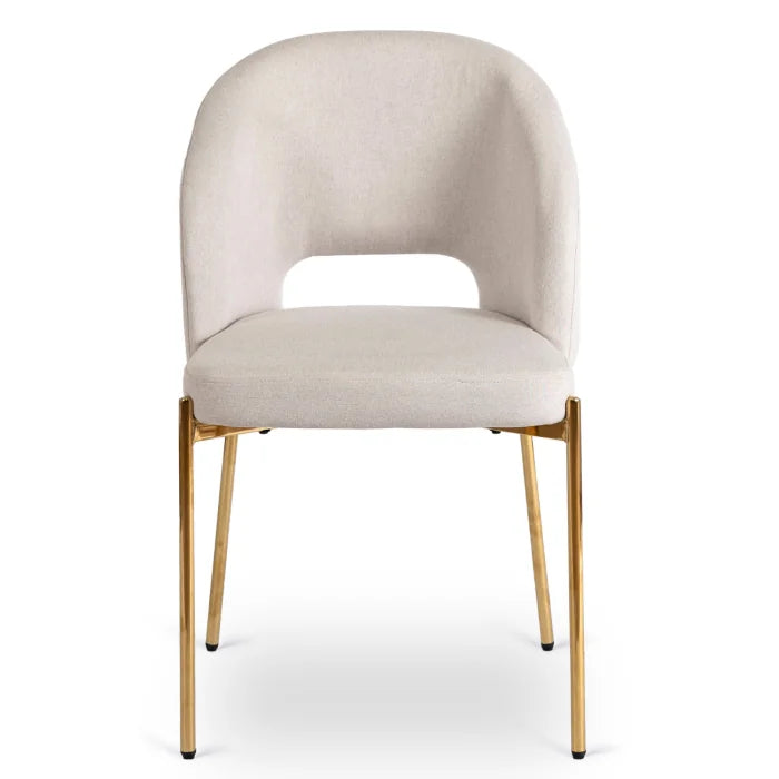 Elite BROS Upholstered Chair – Cream Glamour