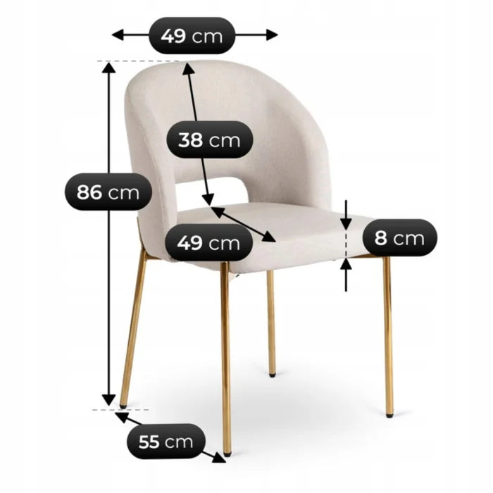 Elite BROS Upholstered Chair – Cream Glamour