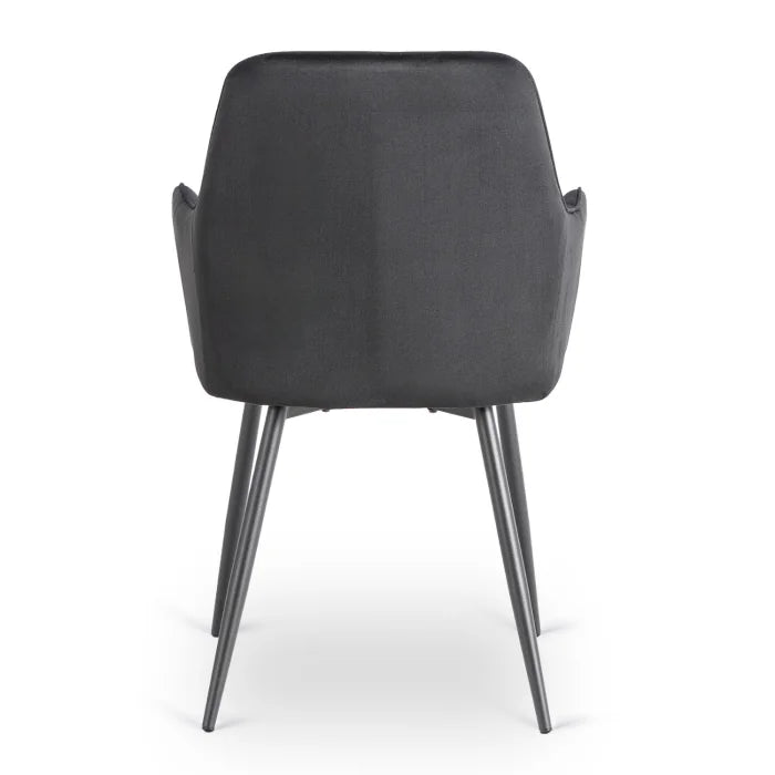Elite BRESSO Upholstered Dining Chair – Black Velvet Modern
