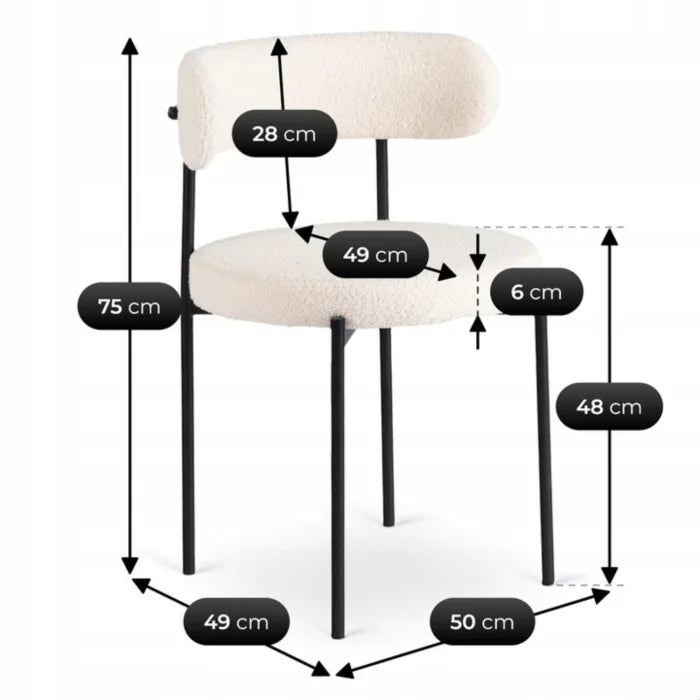 Elite TULSA Upholstered Lounge Chair – Cream Bouclé Modern