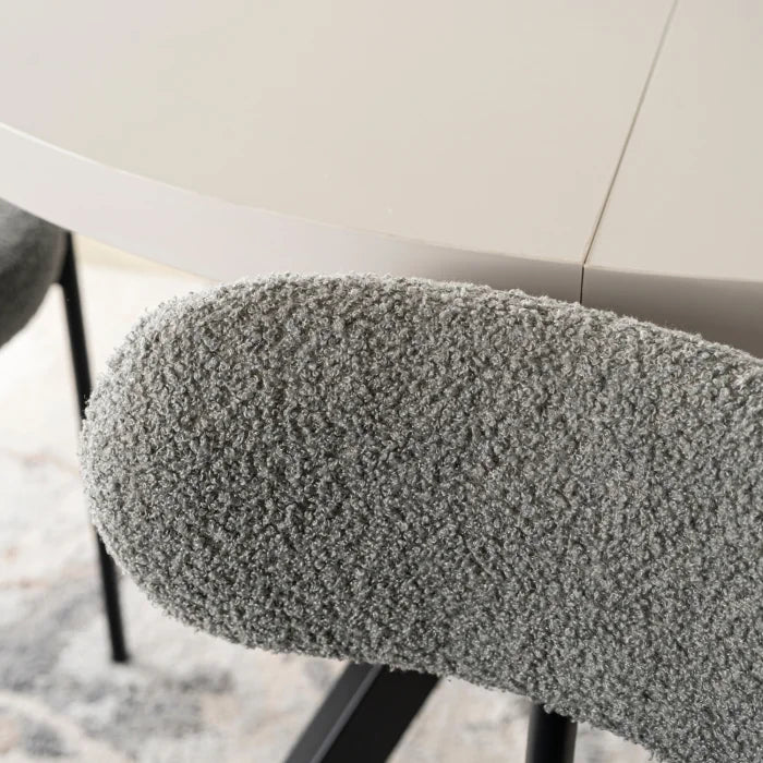 Elite TULSA Upholstered Lounge Chair – Grey Bouclé Modern