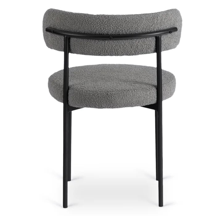 Elite TULSA Upholstered Lounge Chair – Grey Bouclé Modern
