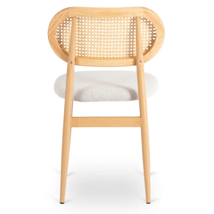Elite ALTEA Upholstered Wooden Chair Oak / Beige – Classic Retro with Openwork Design