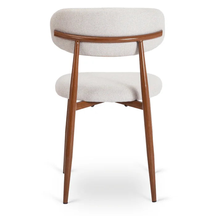 Elite FLAVIO Upholstered Chair Walnut/Grey Modern Retro