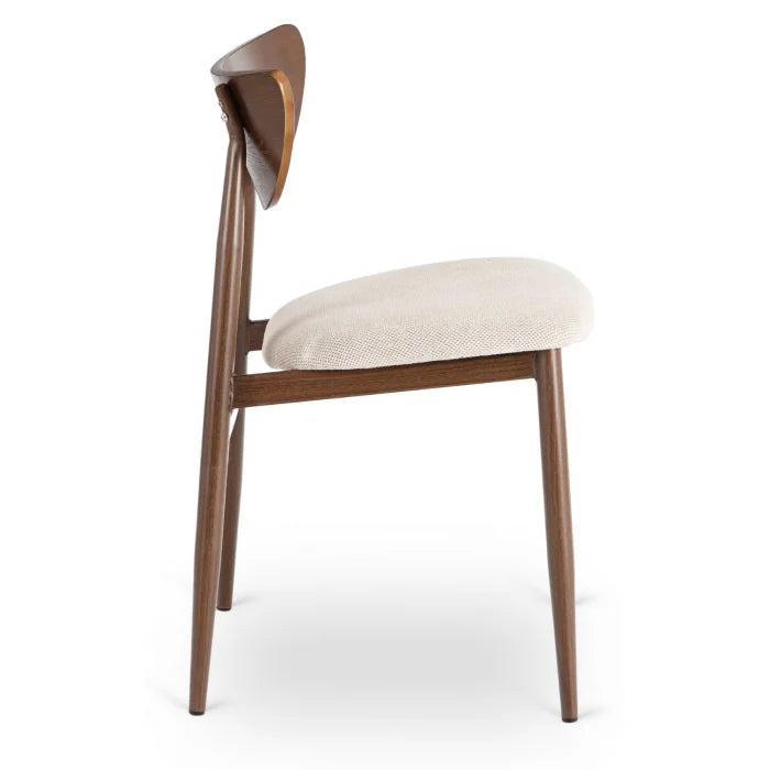 Elite BBRAGA Upholstered Bentwood Chair Walnut / Cream – Classic Retro